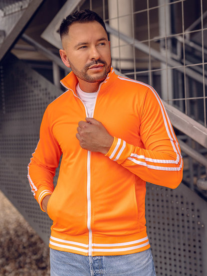 Bolf Herren Sweatjacke mit Stehkragen retro Style Orange  11113A