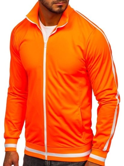 Bolf Herren Sweatjacke mit Stehkragen retro Style Orange  2126