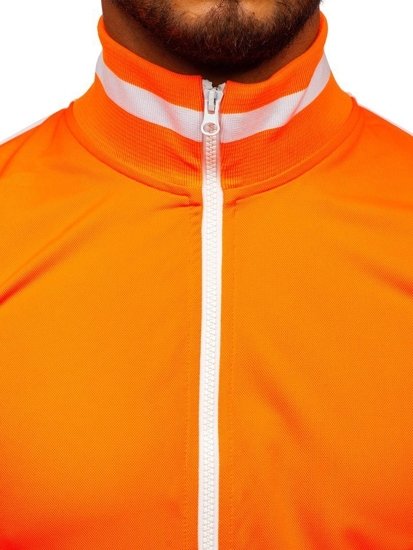 Bolf Herren Sweatjacke mit Stehkragen retro Style Orange  2126