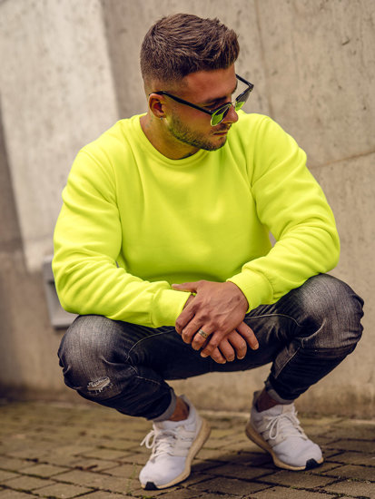 Bolf Herren Sweatshirt Gelb-Neon  2001A