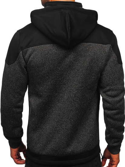 Bolf Herren Sweatshirt-Jacke mit Kapuze Schwarzgrau  TC1229