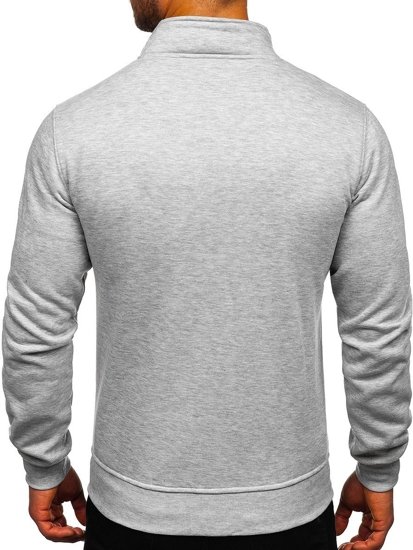 Bolf Herren Sweatshirt Sweatjacke mit Stehkragen Grau  B2002