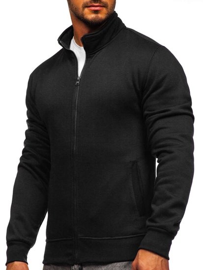 Bolf Herren Sweatshirt Sweatjacke mit Stehkragen Schwarz  B2002