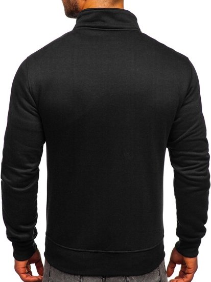 Bolf Herren Sweatshirt Sweatjacke mit Stehkragen Schwarz  B2002