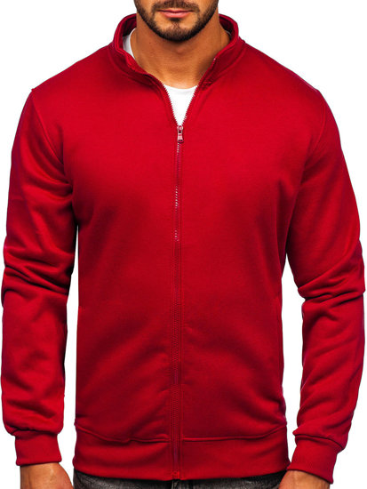 Bolf Herren Sweatshirt Sweatjacke mit Stehkragen Weinrot  B2002