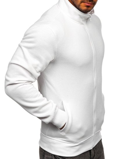 Bolf Herren Sweatshirt  Sweatjacke mit Stehkragen Weiß  B2002