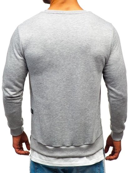 Bolf Herren Sweatshirt mit Motiv Grau  11115