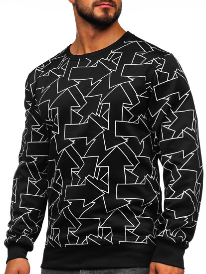 Bolf Herren Sweatshirt mit Motiv Schwarz 8B1111