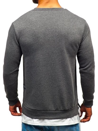 Bolf Herren Sweatshirt mit Motiv Schwarzgrau  11115