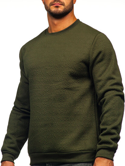 Bolf Herren Sweatshirt mit Motiv ohne Kapuze Khaki  LJ0599