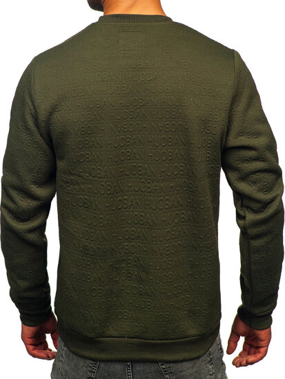 Bolf Herren Sweatshirt mit Motiv ohne Kapuze Khaki  LJ0599