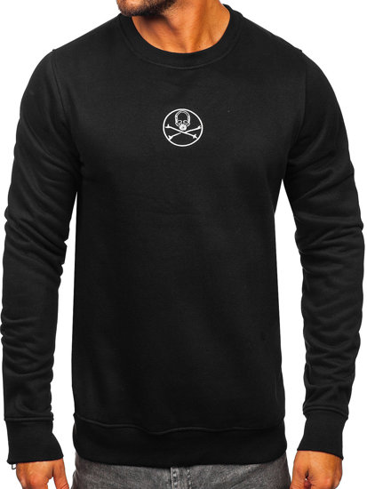 Bolf Herren Sweatshirt mit Motiv ohne Kapuze Schwarz MF2014