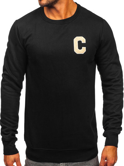 Bolf Herren Sweatshirt mit Motiv ohne Kapuze Schwarz MF2019