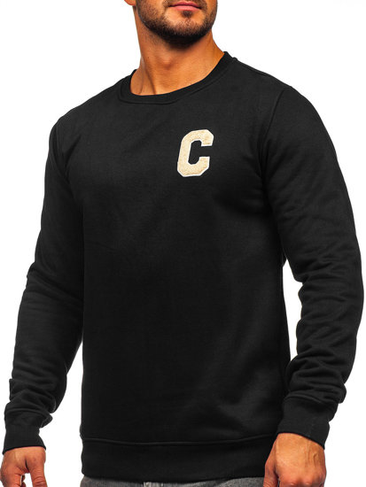 Bolf Herren Sweatshirt mit Motiv ohne Kapuze Schwarz MF2019