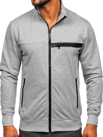 Bolf Herren Sweatshirt mit Reißverschluss Grau  B227