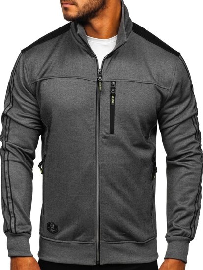 Bolf Herren Sweatshirt mit Reißverschluss Grau  TC987