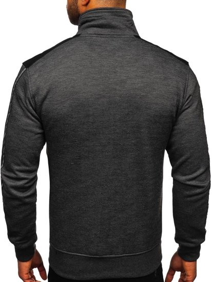 Bolf Herren Sweatshirt mit Reißverschluss Schwarz  TC987