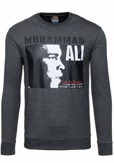 Bolf Herren Sweatshirt ohne Kapuze Anthrazit  0385