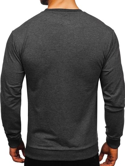 Bolf Herren Sweatshirt ohne Kapuze Anthrazit  0385