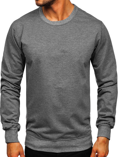 Bolf Herren Sweatshirt ohne Kapuze Anthrazit  B10001