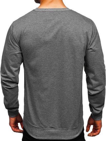 Bolf Herren Sweatshirt ohne Kapuze Anthrazit  B10001