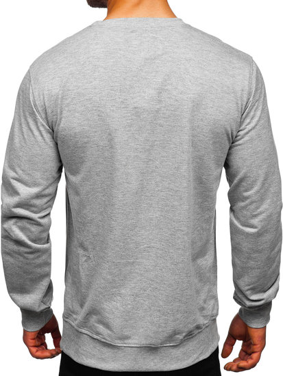 Bolf Herren Sweatshirt ohne Kapuze Grau  B10001