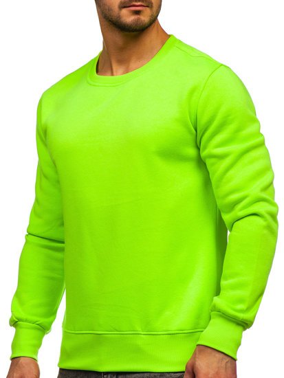 Bolf Herren Sweatshirt ohne Kapuze Grün-Neon  2001