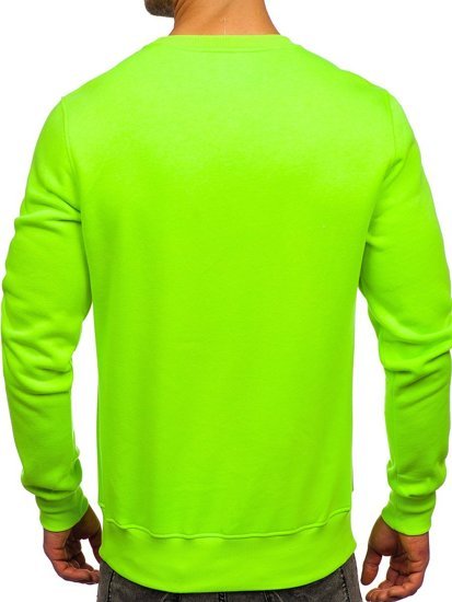 Bolf Herren Sweatshirt ohne Kapuze Grün-Neon  2001