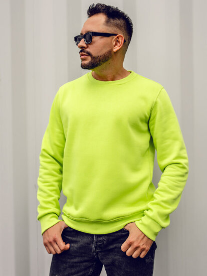 Bolf Herren Sweatshirt ohne Kapuze Grün-Neon  2001A