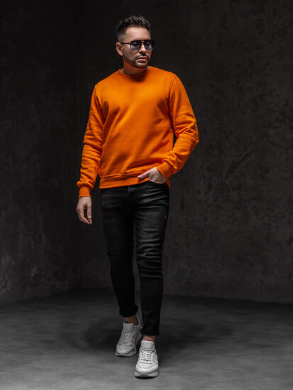 Bolf Herren Sweatshirt ohne Kapuze Orange 2001A1