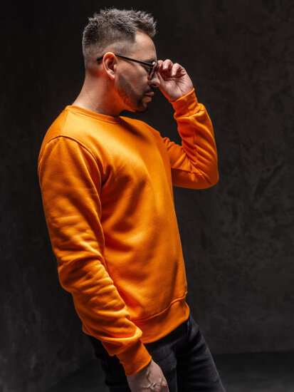 Bolf Herren Sweatshirt ohne Kapuze Orange 2001A1