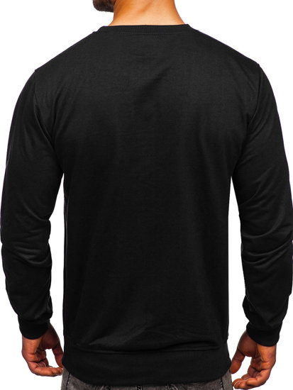 Bolf Herren Sweatshirt ohne Kapuze Schwarz  B10001