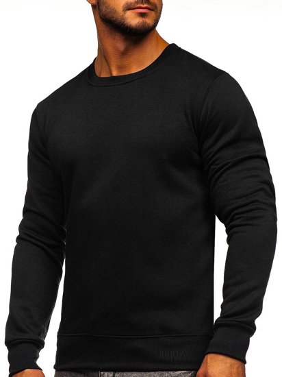 Bolf Herren Sweatshirt ohne Kapuze Schwarz  BO-01