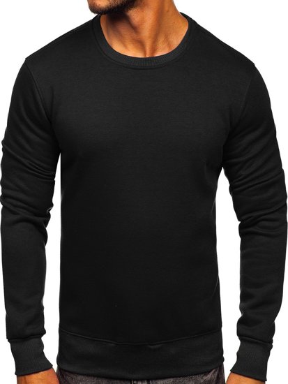 Bolf Herren Sweatshirt ohne Kapuze Schwarz  BO-01