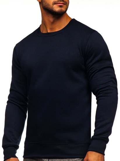 Bolf Herren Sweatshirt ohne Kapuze Tintenblau  2001