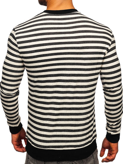 Bolf Herren Sweatshirt ohne Kapuze mit Motiv Schwarz Bolf 71