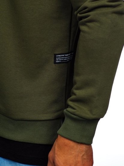 Bolf Herren Swetashirt ohne Kapuze mit Motiv Khaki  11114