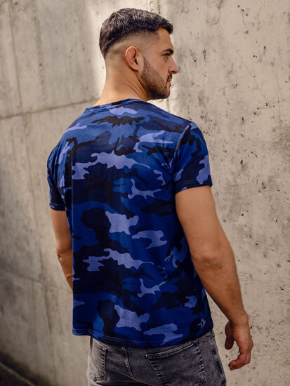 Bolf Herren T-Shirt Camo Dunkalblau  S807A1