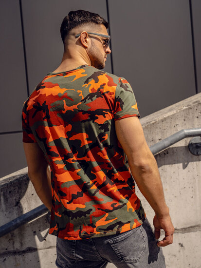 Bolf Herren T-Shirt Camo Grün-Orange S807A1