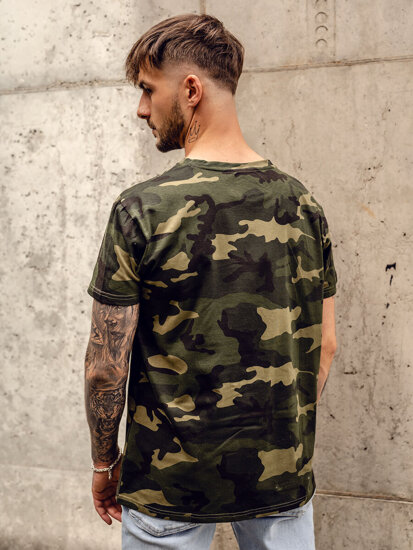 Bolf Herren T-Shirt Camo Khaki  S807A1