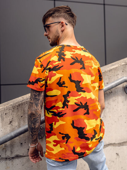 Bolf Herren T-Shirt Camo Orange  S807A1