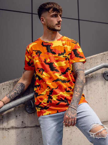 Bolf Herren T-Shirt Camo Orange  S807A1