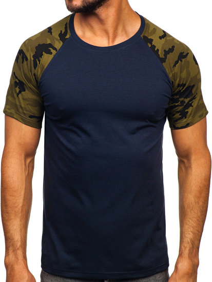 Bolf Herren T-Shirt Dunkelblau-Camo  8T82