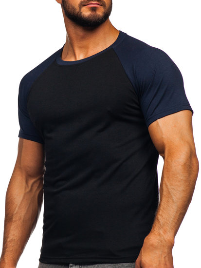 Bolf Herren T-Shirt Schwarz-Dunkelblau  8T82