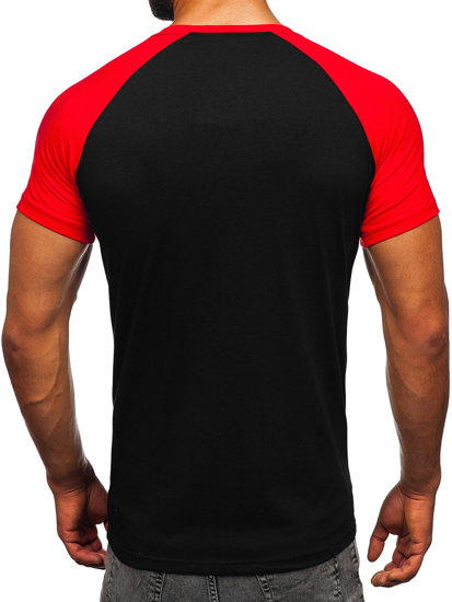 Bolf Herren T-Shirt Schwarz-Rot  8T82