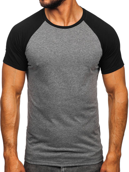 Bolf Herren T-Shirt Schwarzgrau-Schwarz  8T82