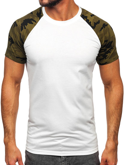 Bolf Herren T-Shirt Weiß-Camo  8T82