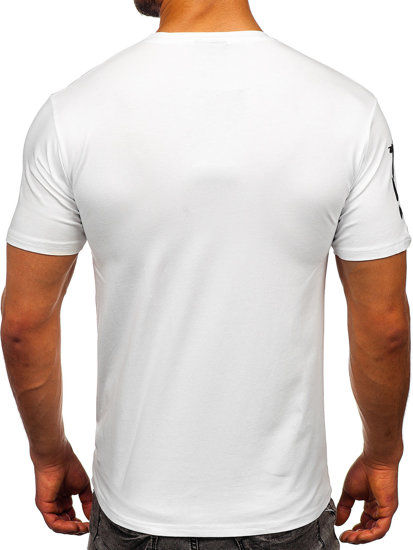 Bolf Herren T-Shirt mit Applikationen Weiß  192378