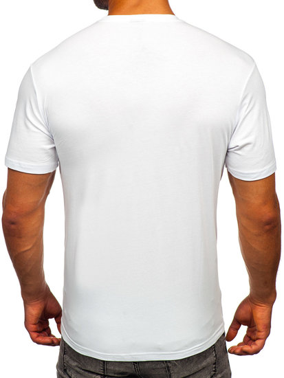 Bolf Herren T-Shirt mit Applikationen Weiß  2352