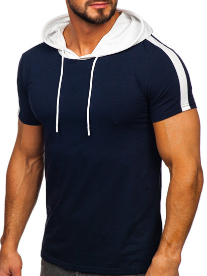 Bolf Herren T-Shirt mit Kapuze Dunkelblau 8T299